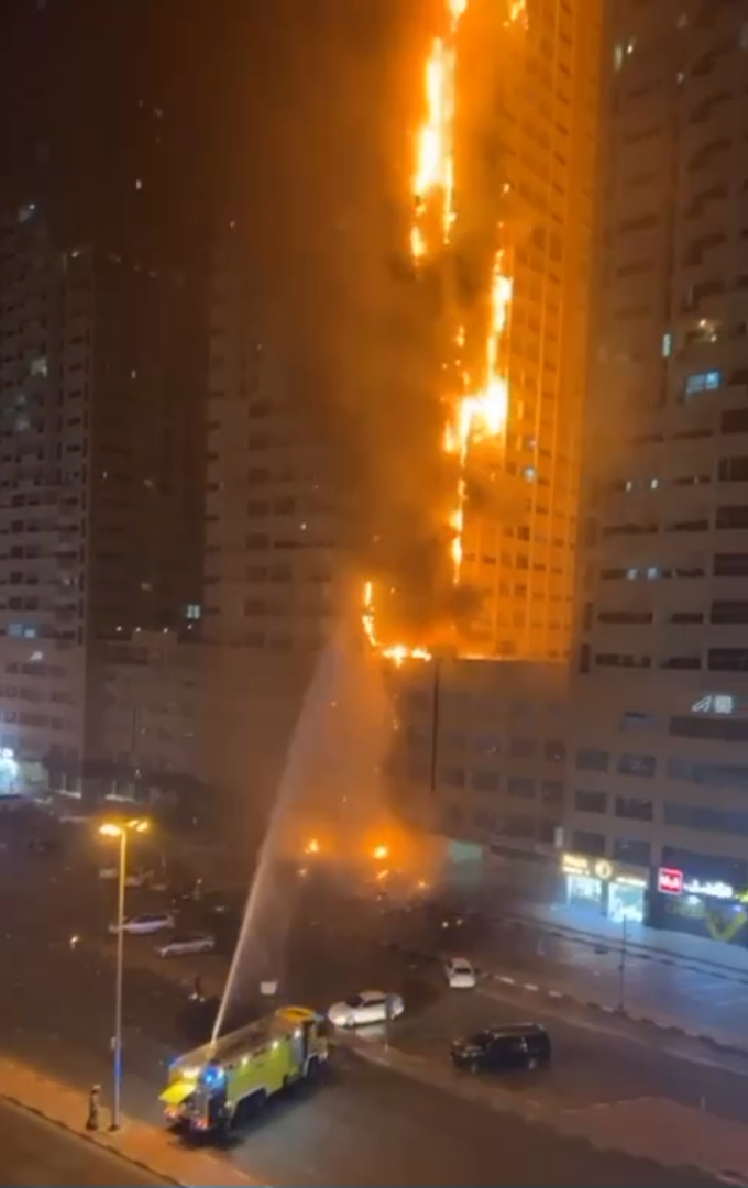 The fire that broke out in the Ajman area of the UAE