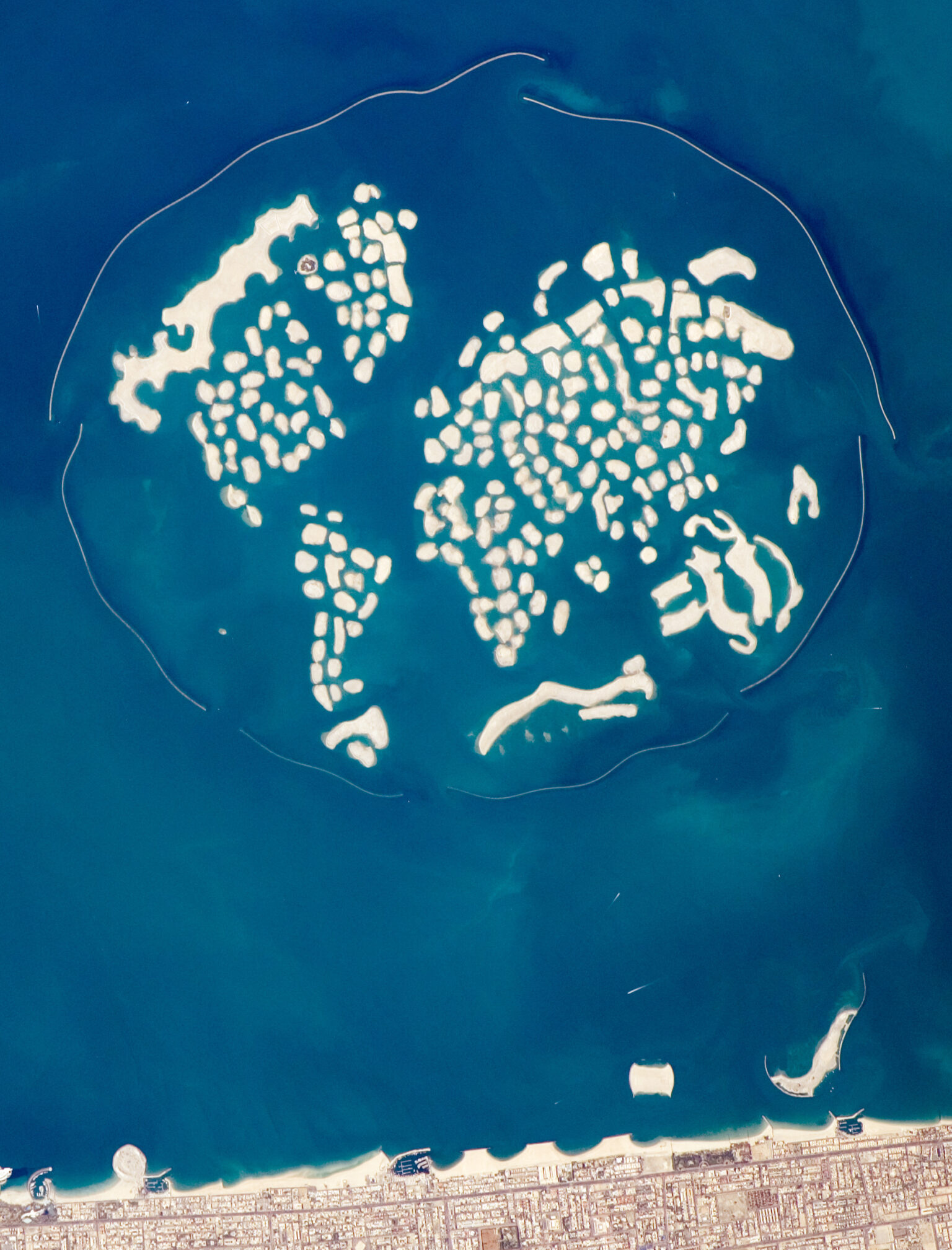 The man made world islands of Dubai