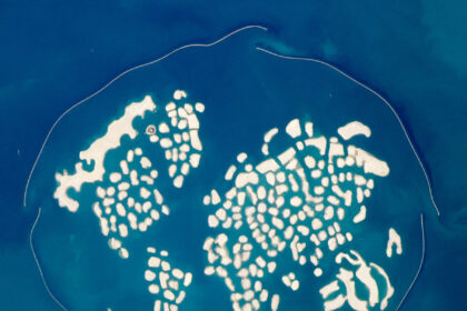 The man made world islands of Dubai