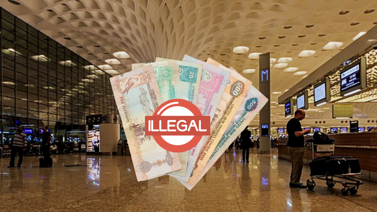 Indian passenger unauthorized Dirhams