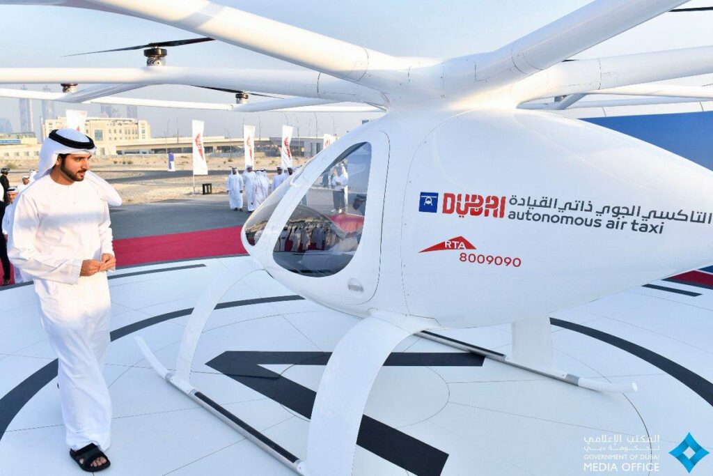 Flying Taxi in Dubai which will be used for transportation in future Dubai